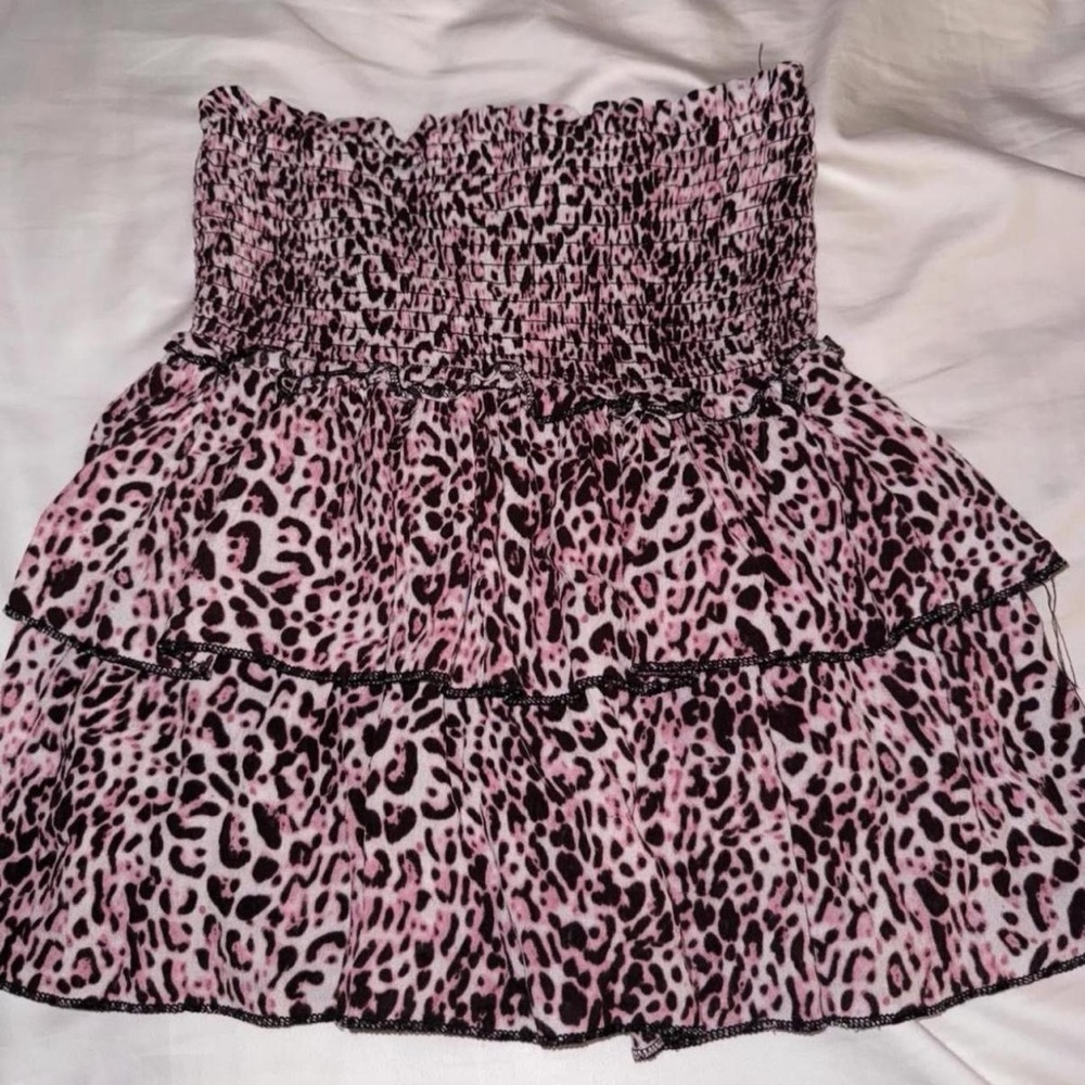 Pink Leopard Print Women's Skirt